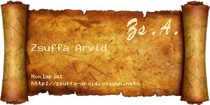 Zsuffa Arvid névjegykártya